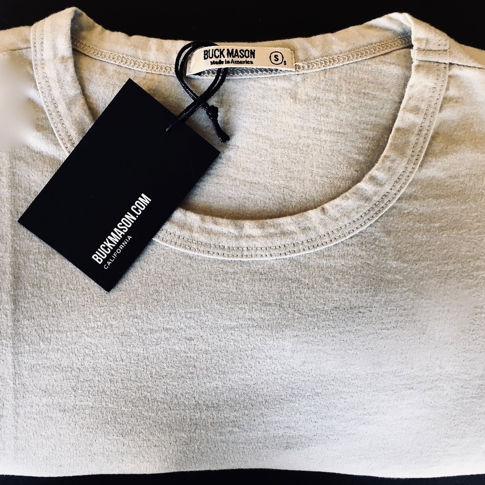 Buck Mason Men's Straight Hem Pima Cotton Shirt Bone Color NEW Size SMALL